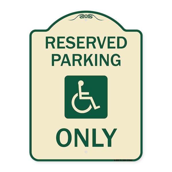 Signmission Reserved Parking With HandicappedHeavy-Gauge Aluminum Architectural Sign, 24" x 18", TG-1824-23062 A-DES-TG-1824-23062 - main